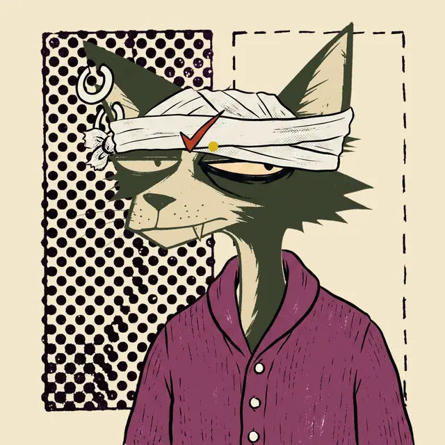Broker #1280, a screenprinted alley cat.