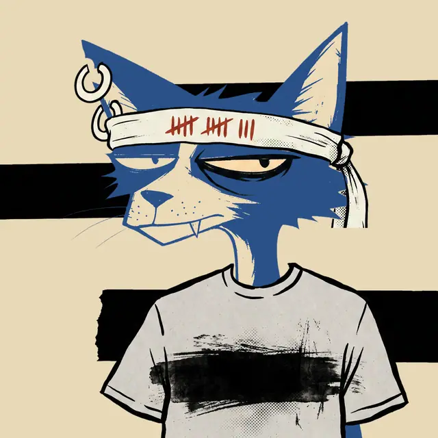 Broker #1290, a screenprinted alley cat.