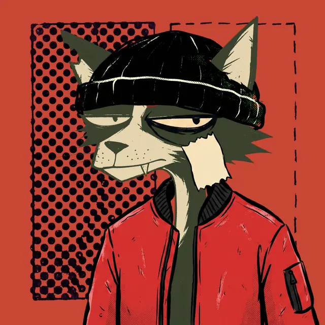 Broker #1296, a screenprinted alley cat.