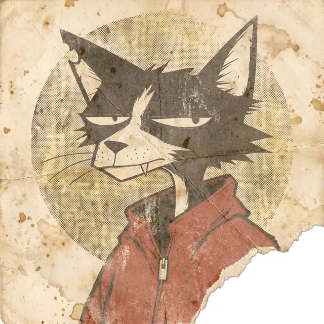 Broker #1299, a screenprinted alley cat.