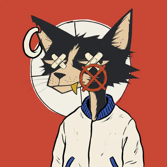 Broker #1302, a screenprinted alley cat.