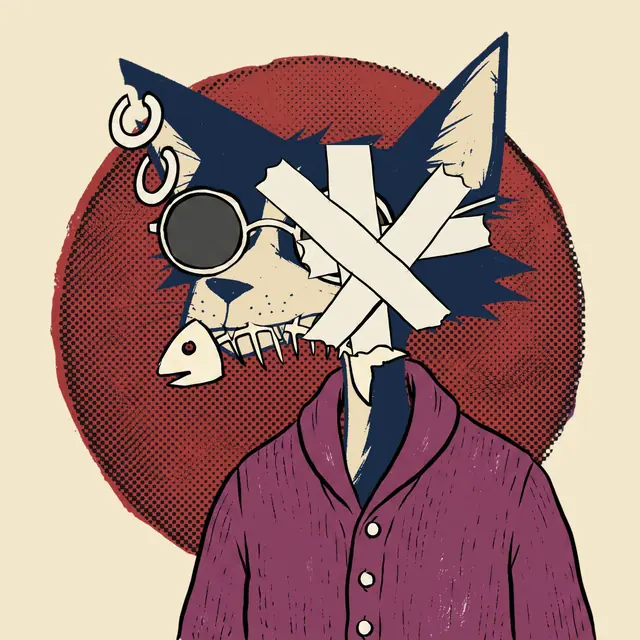 Broker #1304, a screenprinted alley cat.