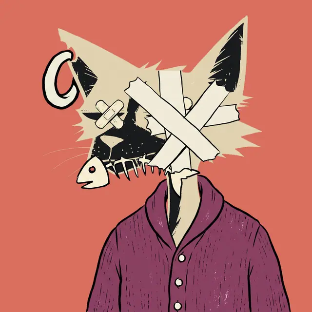 Broker #1306, a screenprinted alley cat.
