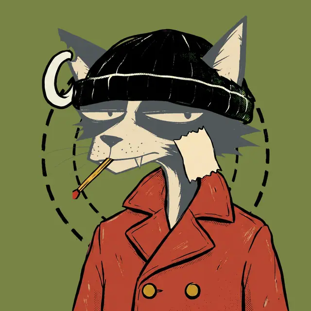 Broker #1310, a screenprinted alley cat.