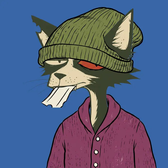 Broker #1312, a screenprinted alley cat.