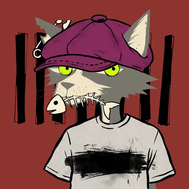 Broker #1313, a screenprinted alley cat.