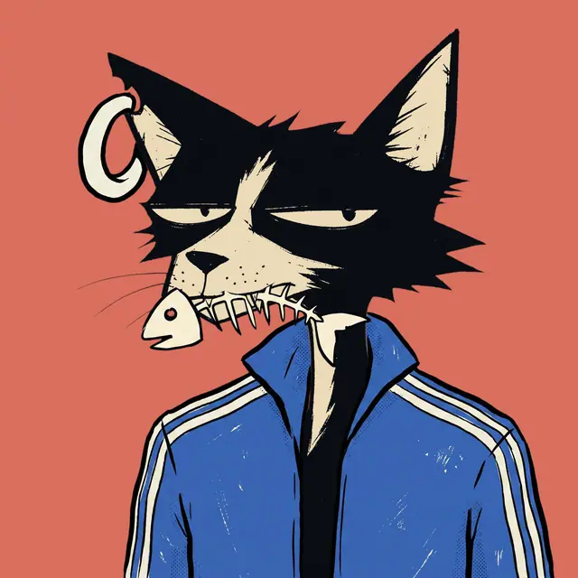 Broker #0132, a screenprinted alley cat.