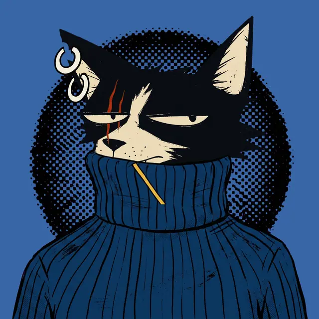 Broker #1325, a screenprinted alley cat.