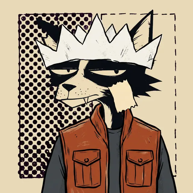 Broker #1334, a screenprinted alley cat.