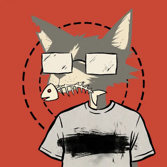 Broker #1335, a screenprinted alley cat.
