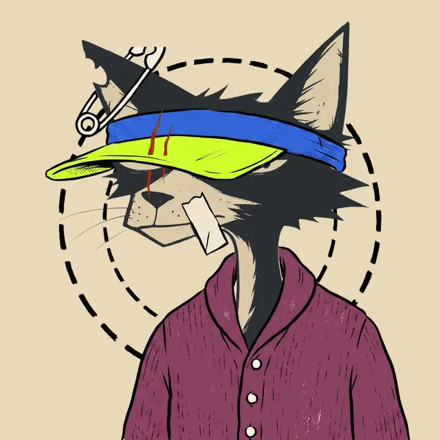 Broker #0134, a screenprinted alley cat.