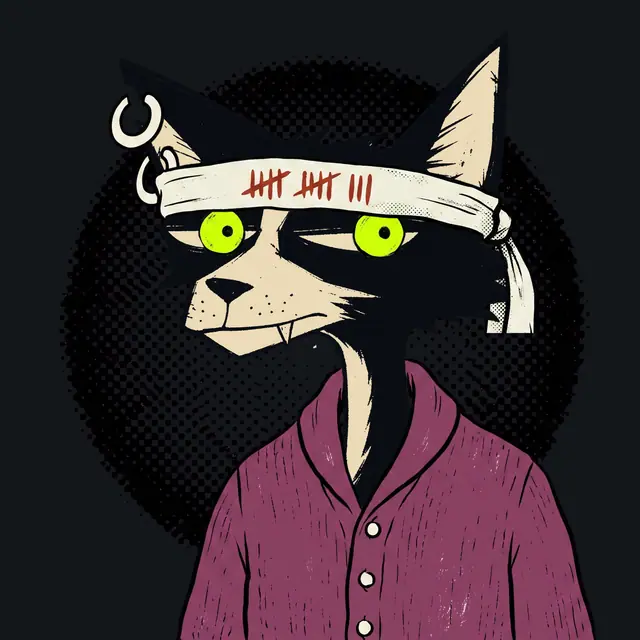 Broker #1347, a screenprinted alley cat.