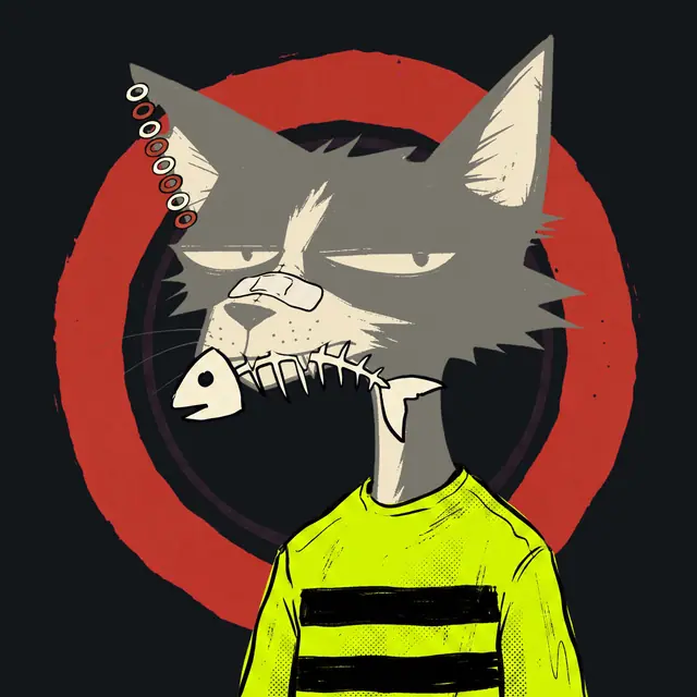 Broker #0136, a screenprinted alley cat.