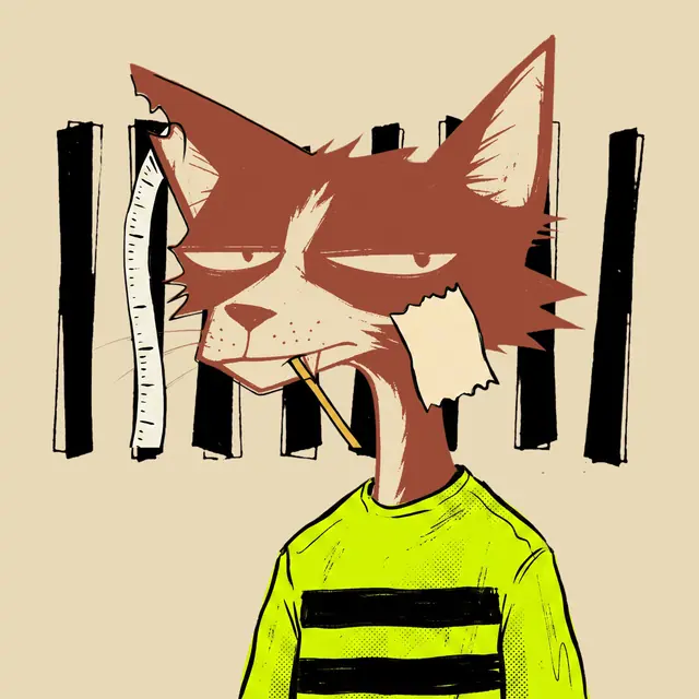 Broker #1361, a screenprinted alley cat.