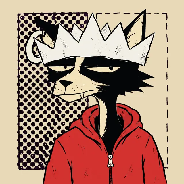 Broker #1363, a screenprinted alley cat.
