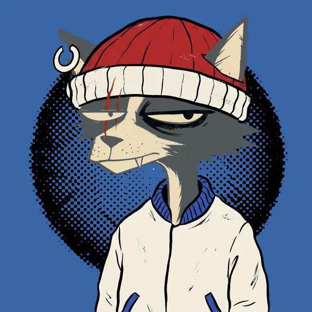 Broker #1371, a screenprinted alley cat.