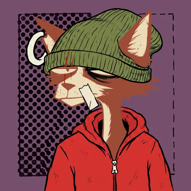 Broker #1379, a screenprinted alley cat.