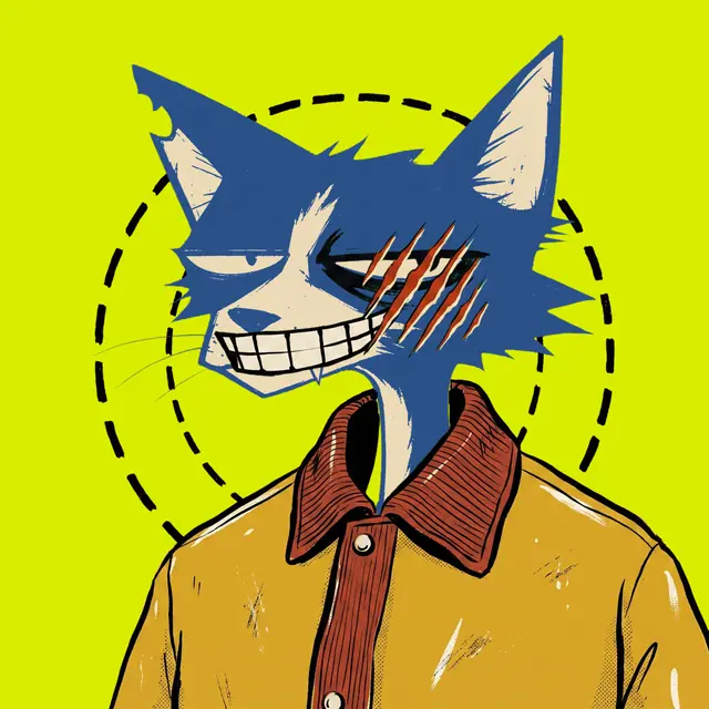 Broker #1387, a screenprinted alley cat.