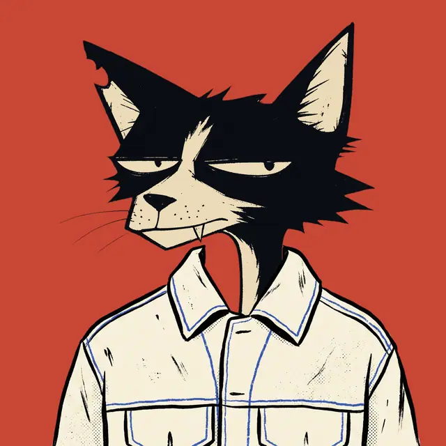 Broker #1389, a screenprinted alley cat.