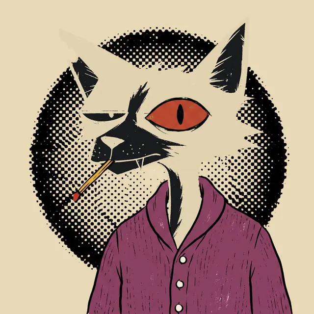 Broker #1392, a screenprinted alley cat.
