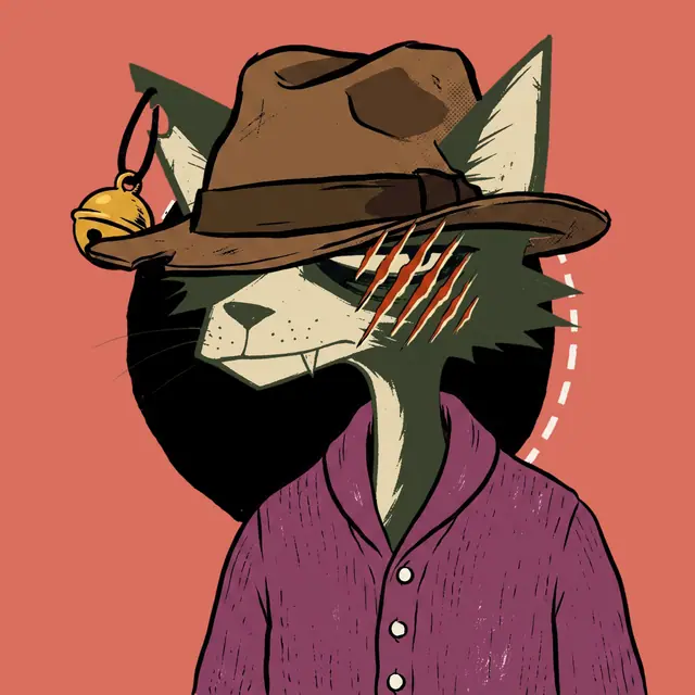 Broker #1396, a screenprinted alley cat.