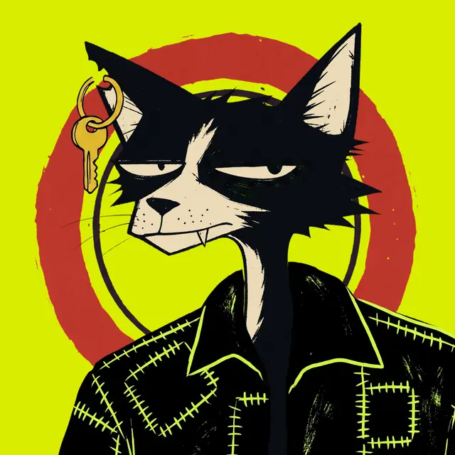 Broker #0140, a screenprinted alley cat.