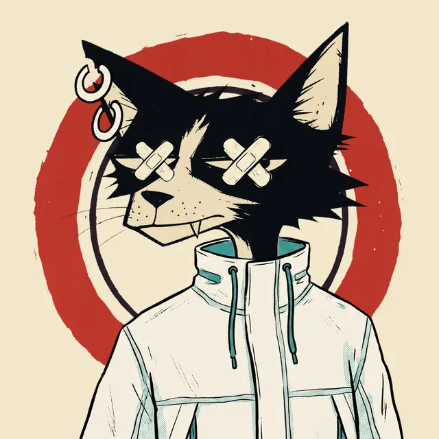 Broker #1402, a screenprinted alley cat.