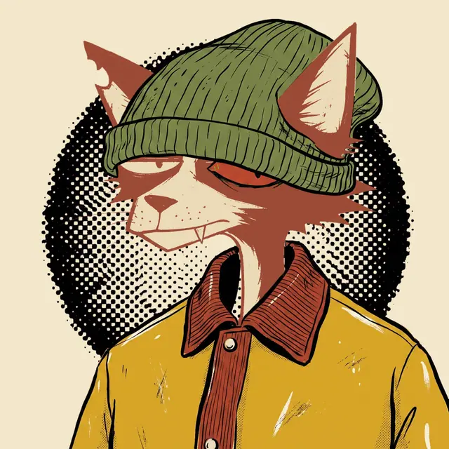 Broker #1404, a screenprinted alley cat.