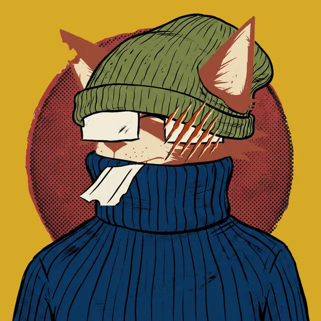 Broker #1414, a screenprinted alley cat.