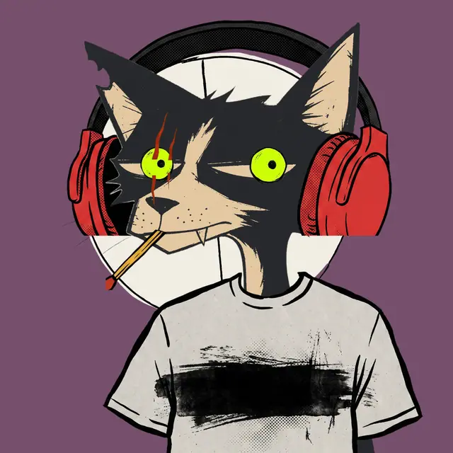 Broker #1417, a screenprinted alley cat.