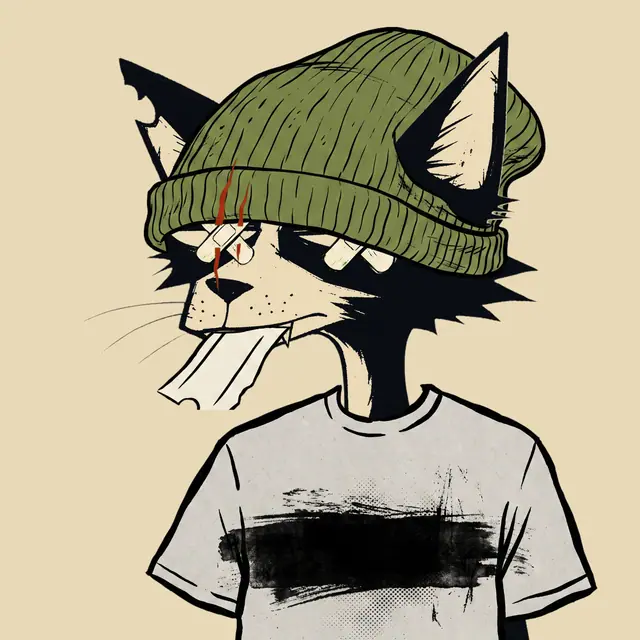 Broker #0143, a screenprinted alley cat.