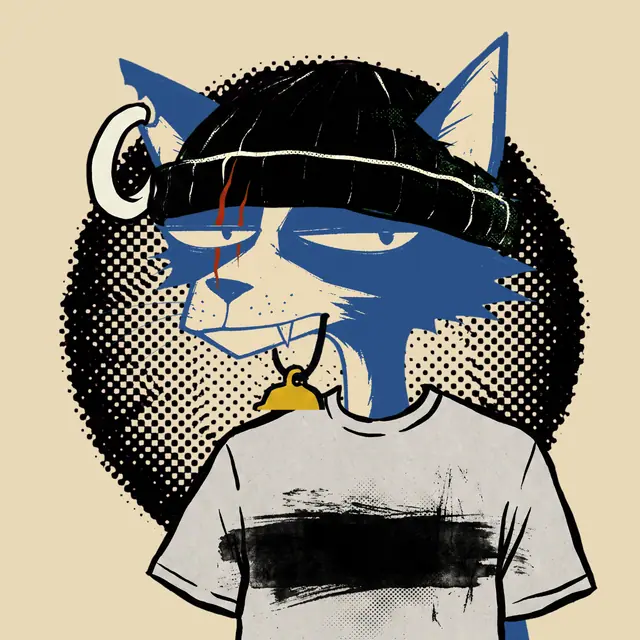 Broker #1430, a screenprinted alley cat.
