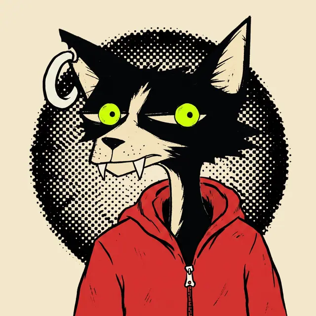 Broker #1438, a screenprinted alley cat.