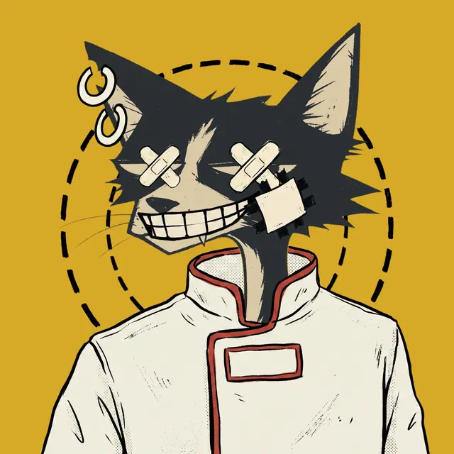 Broker #1468, a screenprinted alley cat.