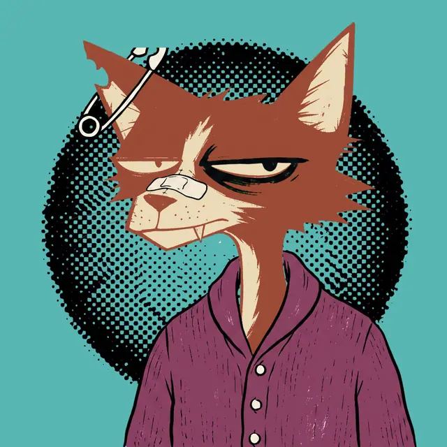 Broker #1475, a screenprinted alley cat.