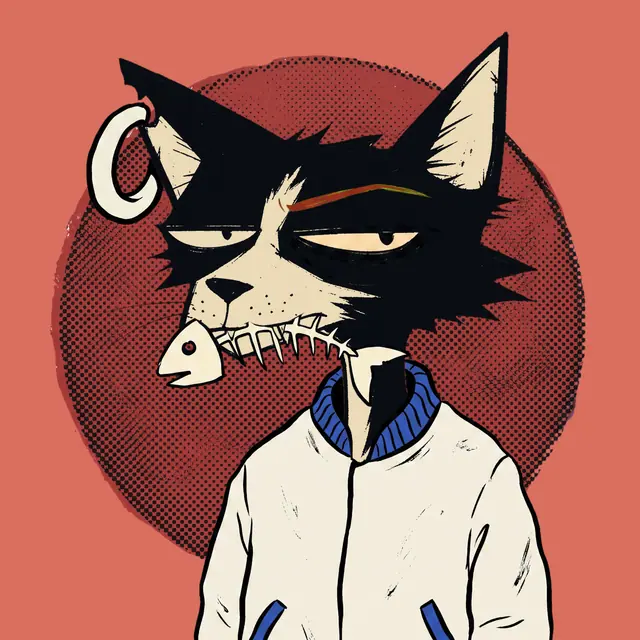 Broker #1480, a screenprinted alley cat.
