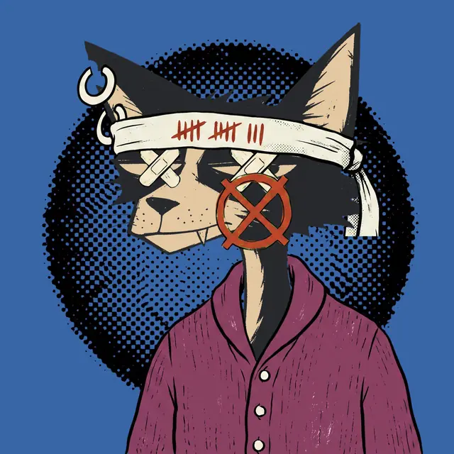 Broker #1487, a screenprinted alley cat.