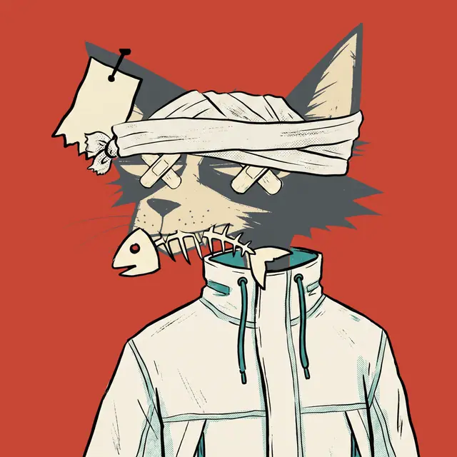 Broker #1492, a screenprinted alley cat.