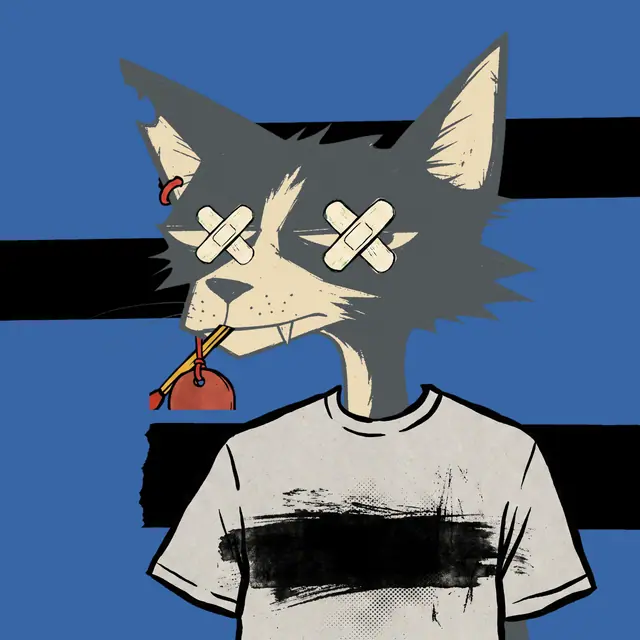 Broker #1494, a screenprinted alley cat.