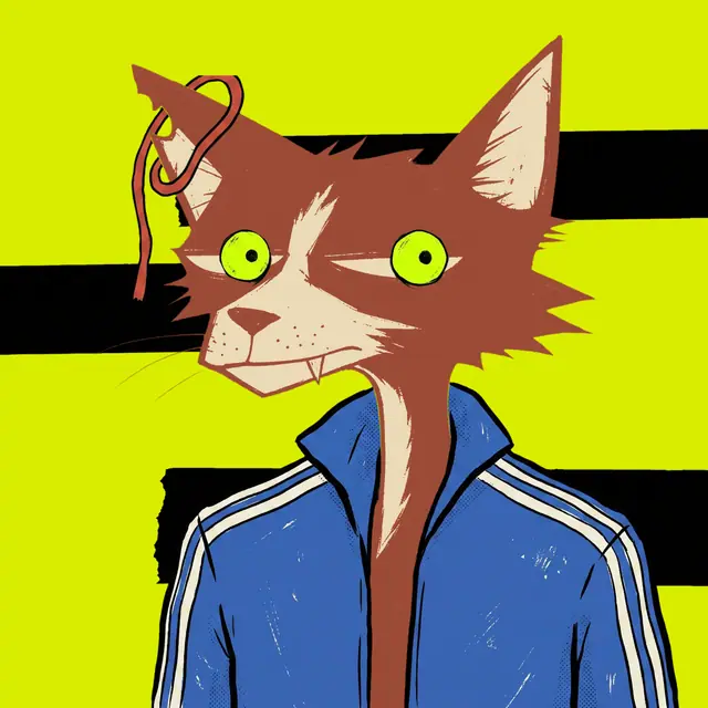 Broker #1498, a screenprinted alley cat.