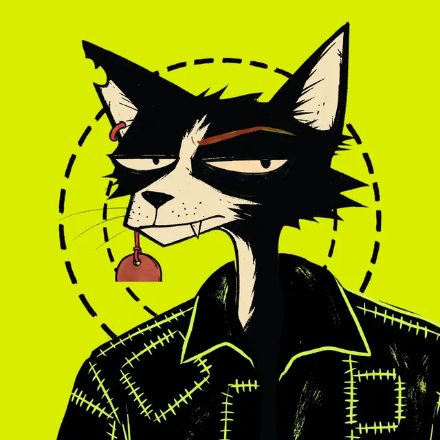 Broker #1504, a screenprinted alley cat.