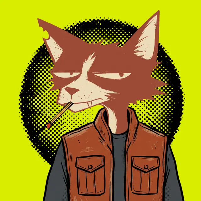 Broker #1511, a screenprinted alley cat.