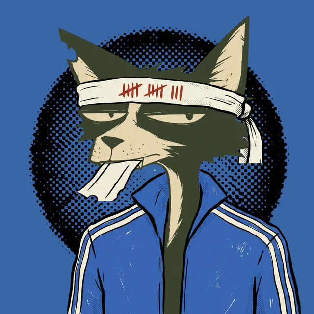 Broker #1518, a screenprinted alley cat.