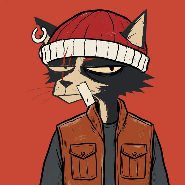 Broker #1524, a screenprinted alley cat.