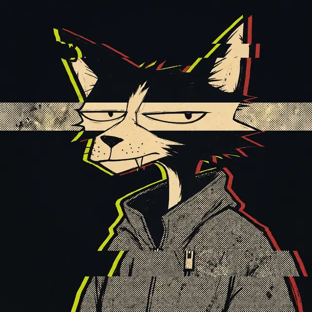 Broker #1530, a screenprinted alley cat.
