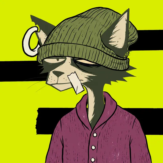 Broker #1561, a screenprinted alley cat.