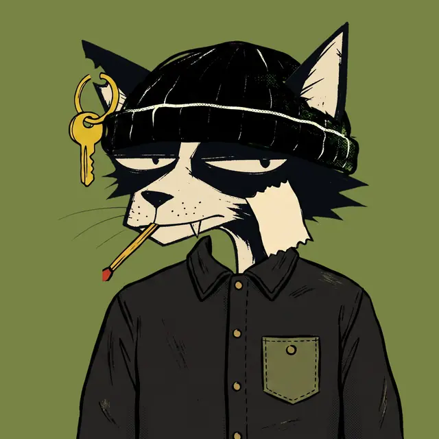 Broker #1564, a screenprinted alley cat.