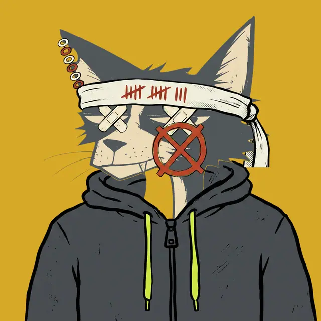 Broker #1565, a screenprinted alley cat.