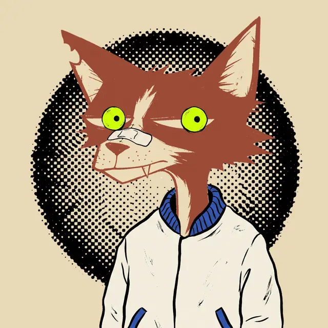 Broker #1569, a screenprinted alley cat.