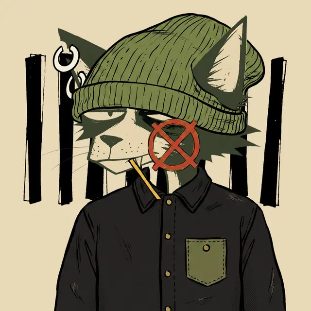 Broker #1573, a screenprinted alley cat.